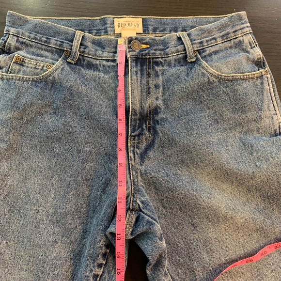 Red Head Mens Flannel Lined Jeans 34x34 (34x31.5) Warm Chores Denim Straight Leg - Picture 9 of 12